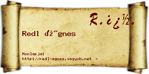 Redl Ágnes névjegykártya